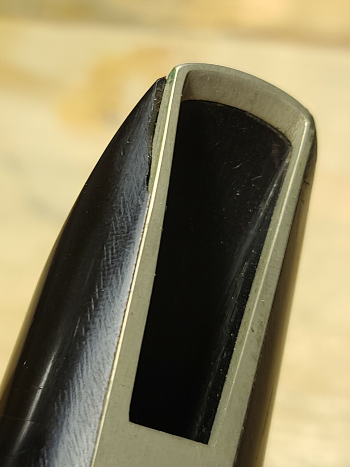 Vintage Hard Rubber Mouthpiece With GERMAN SILVER Table, Tip