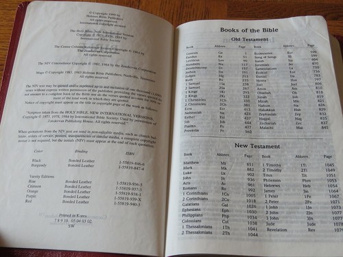 NIV Cornerstone ultradünne Referenz BIBEL 2002 ROT gebundenes Leder 1984 Text - Bild 4 von 10