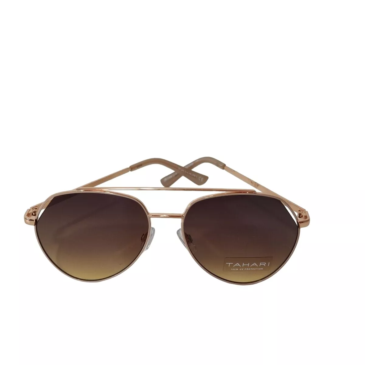 Tahari Aviator Gold Metal Frame Sunshades Sunglasses UV Protection