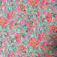 Lilly Pulitzer Cotton Poplin Fabric Soleil Pink Perfect Poppy 36" X 57"