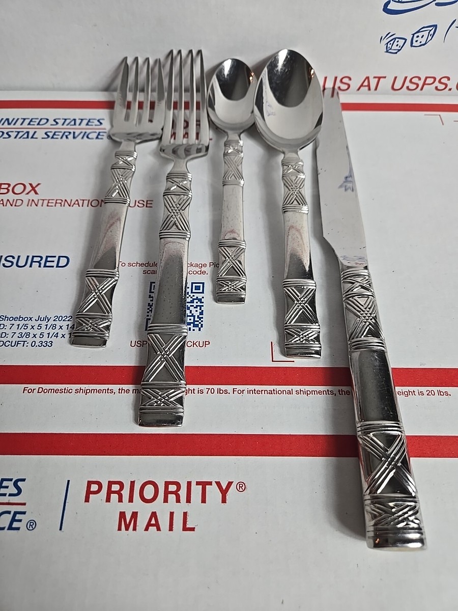 Ralph Lauren Stainless Round Hill Glossy 5 piece Place Setting