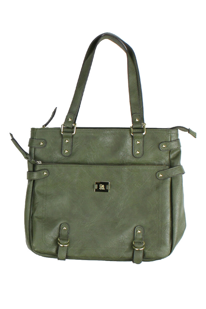 Style - Co.  Green Precious Cargo Tote-Dark Green-