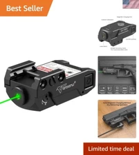 Ambidextrous Green Laser Sight - Ultra Low Profile Picatinny Mount, Rechargeable