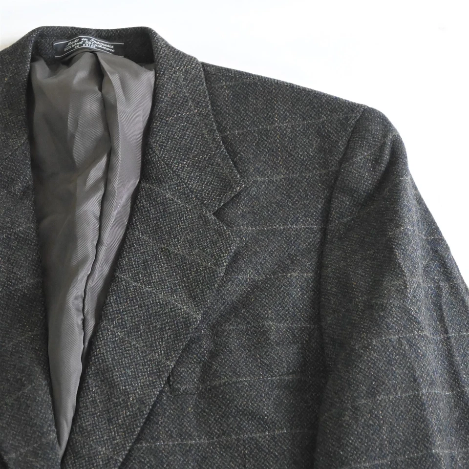 Regency Guild 44L Green Check Tweed Mens Blazer Suit Jacket Sport Coat - Imagem 2 de 4