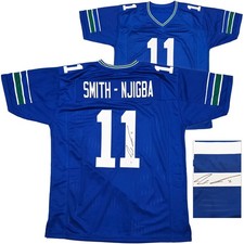 Seattle Seahawks Jaxon Smith-Njigba Signed Throwback Blue Jersey Beckett
