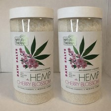 2-Pack Natural Therapy Hemp Cherry Blossom Dead Sea Salt Calming Bath Soak 37oz