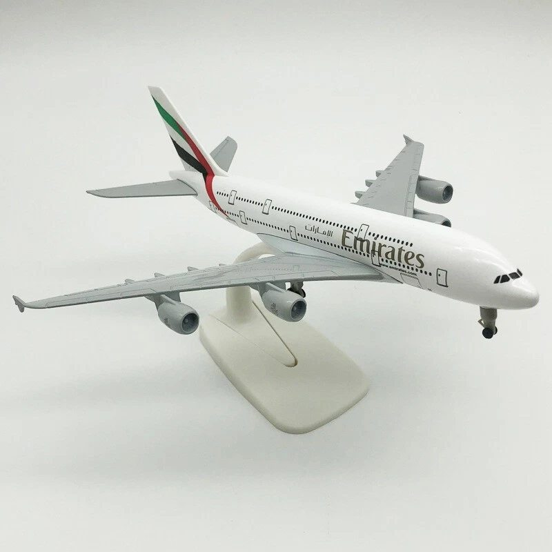 Modello Aereo Lega Die-Cast 1:350 Airbus A380 Emirates Airlines 20cm Collezione - Immagine 3 di 4