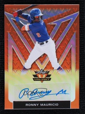 2020 Leaf Valiant Orange Prismatic 28/75 Ronny Mauricio #BA-RM2 Auto cu2