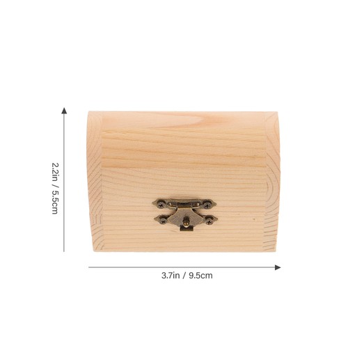 2Pcs Solid Wooden Arc Design Storage Boxes Gift Boxes (Small) wooden storage box - Picture 7 of 12
