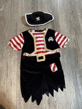 Pirate Halloween Costume Child Infant 3-6 Months With Pirate Hat