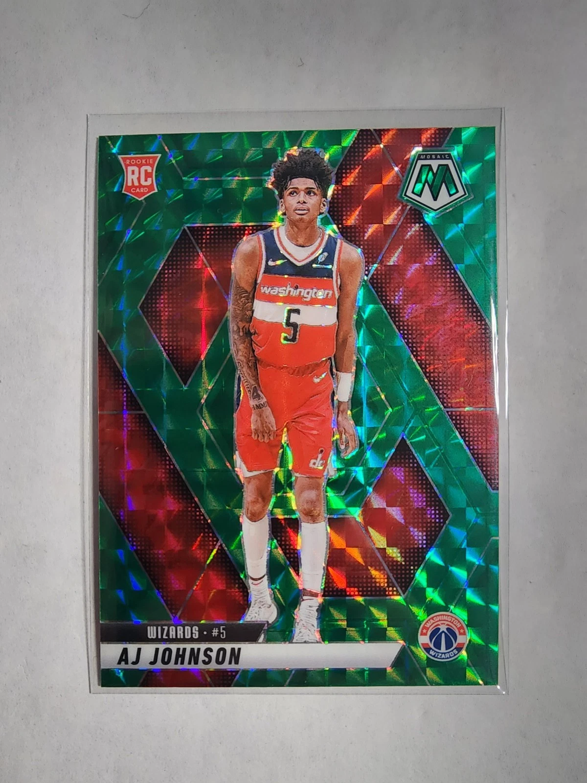 2024-25 Panini Mosaic #215 Aj Johnson Green Mosaic Prizm
