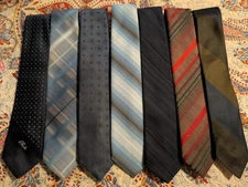 Vintage Neck Tie Lot of 7 - Multi Patterns & Brands Tonino Firenze, Thompsons +