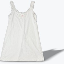 Only Hearts NYC Helena Stuart White Lace Trim Tunic Slip Dress NWT Flawed