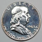 1963 P Proof Franklin Half Dollar 90% Silver Numismatic Collectible US 50C Coin