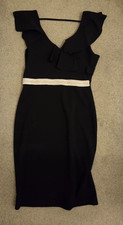 Quiz - Black Evening Dress Stretchy - Size 14