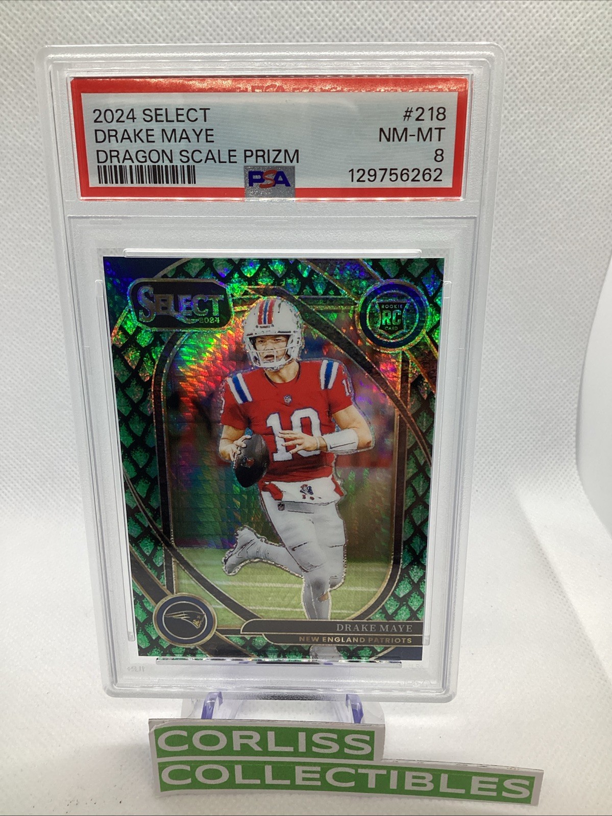 2024 Panini Select Drake Maye #218 Club Level Dragon Scale Prizm /81 (RC) 🔥📈