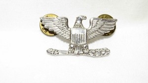 Pin, WWII US Army Eagle Pin with Shield Clutching Wheat, Vintage