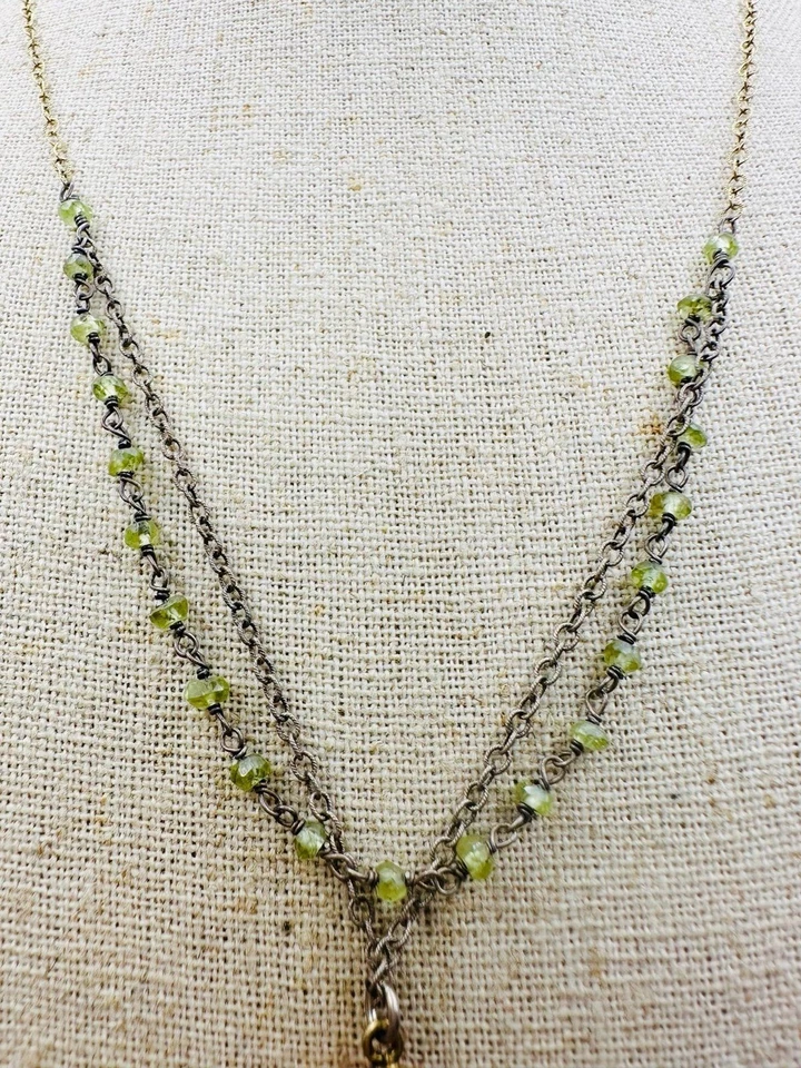 "Collar de piedras preciosas naturales relleno de oro de 14k 18,5""" Foto 3 de 4