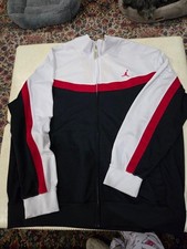 Men's Nike Long Sleeve Zip Up Jacket - Dri-Fit - Size XXL Black with Red  White