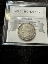 1880   Coin Mart Graded, Newfoundland  ¢20 Twenty Cent, **F-12**