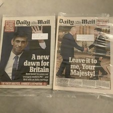 Daily Mail 25 & 26 October 2022 Rishi Sunak New Prime Minister. UK Newspaper