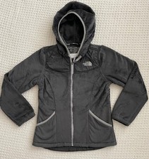 The North Face Girl Oso Osito Fleece Hoodie Jacket Warm Dark Grey XL 18