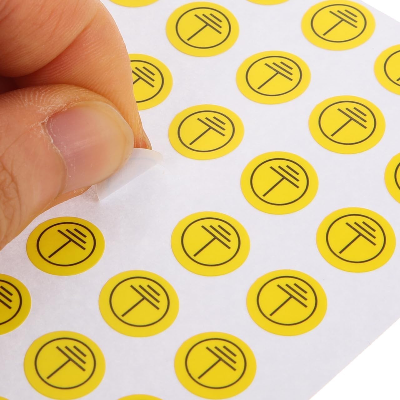 iplusmile 800pcs Ground Symbol Stickers Labels 1.00X1.00X0.10CM, Yellow 