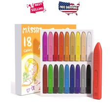 Unbreakable Jumbo Crayons for Toddlers 18 Colors Triangular Easy Grip Washable