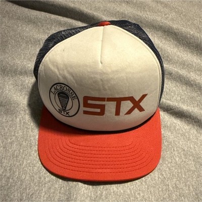 STX Lacrosse Trucker Hat Mesh Back Adjustable One Size White Red Blue