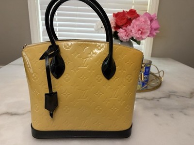2014 Louis Vuitton Lockit Monogram Yellow/Black Satchel Top Handle Lock Keys 