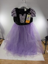 Kids Fancy Witch Costume Dress Purple Black Small Ages 3 Halloween Costume