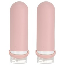 2Pcs Silicone Squeeze Bottle, 3oz Refillable Travel Bottles, Pink