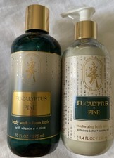 BATH  BODY WORKS  EUCALYPTUS PINE  AROMATHERAPY BODY WASH  LOTION SET OF 2PC.