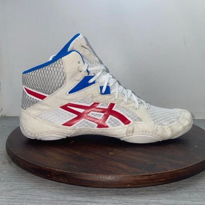 Asics Snapdown 3 Wrestling Shoes Men's Size 9.5 White Red Blue Patriot 1081A030