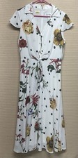 Joseph Ribkoff White Dots Floral Dress Sz 12 Fit And Flare Midi Tea Dress 222216