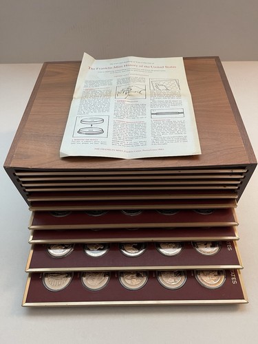 Franklin Mint HISTORY OF THE UNITED STATES 100 Bronze Coin Medallions w/ Box