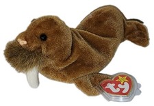 NMTT* Ty Beanie Baby PAUL the Brown Walrus 7" MINT HANG TAG Stuffed Animal Toy