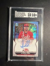 2023 Bowman Chrome Alfredo Duno Prospect Auto Refractor #/499 Reds PSA 10