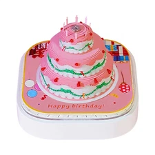 3D Time Piece Calendar, 2026 Desk Calendar With LED Light, 3D Cake Memo Pad