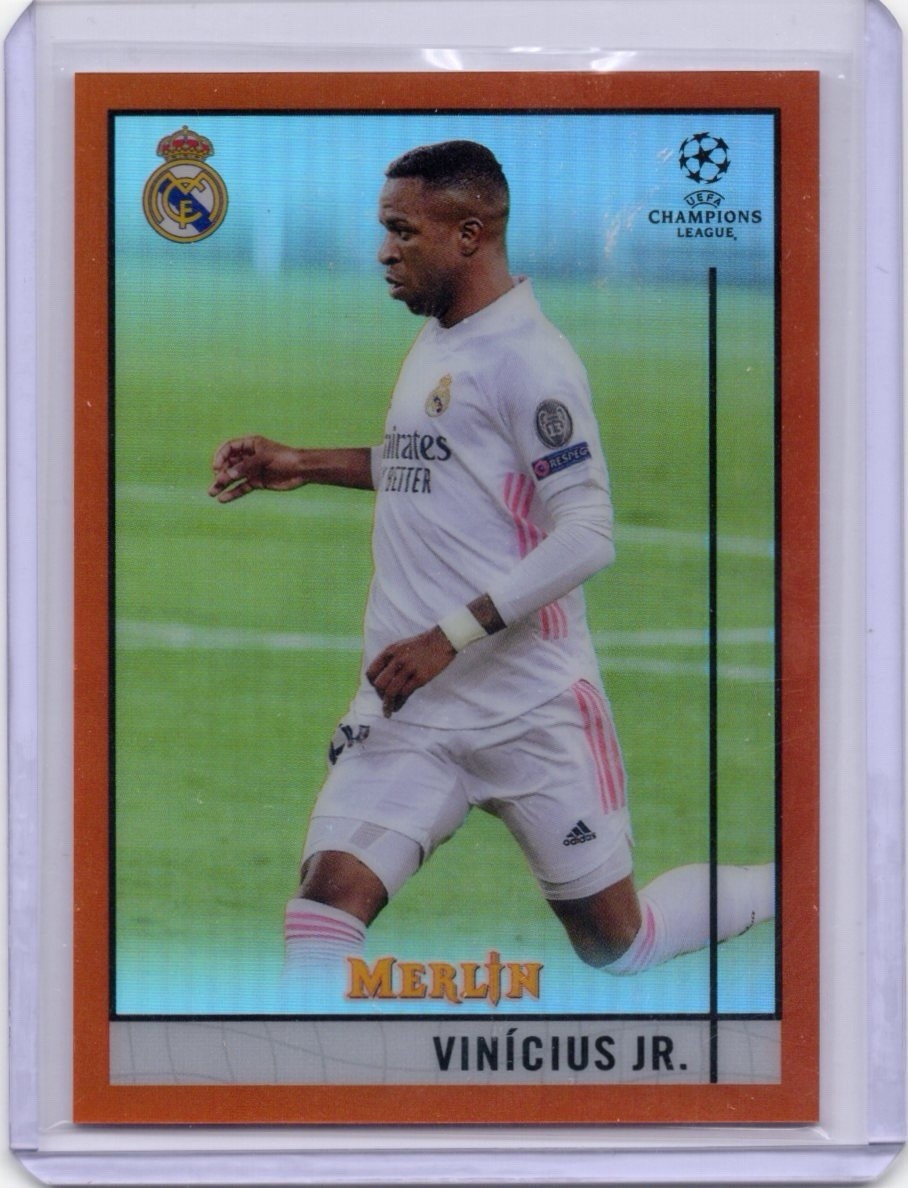 2020 Topps Chrome Merlin UCL Vinicius Jr. Orange Refractor #/25