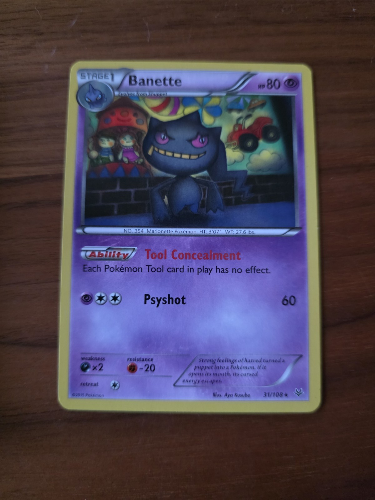 Pokemon TCG Card 2015 Roaring Skies - Banette 31/108