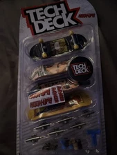 Tech Deck Hook Ups Finger Skateboard 4 Pack Anime Girl Robot Toy Fidget Rare HTF