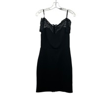 Lulus Womens Black Sheath Dress Lace Top Cap Sleeve Size Medium
