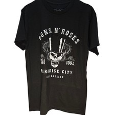 Image of Guns N Roses Black Men's NWOT Small Paradise City Skull Top Hat T Shirt