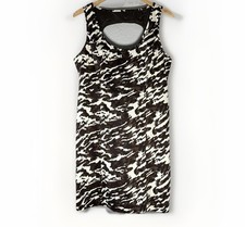 Michael Kors Sleeveless Print Bodycon Dress 12 Cutout Back Zip Sexy Y2K Style