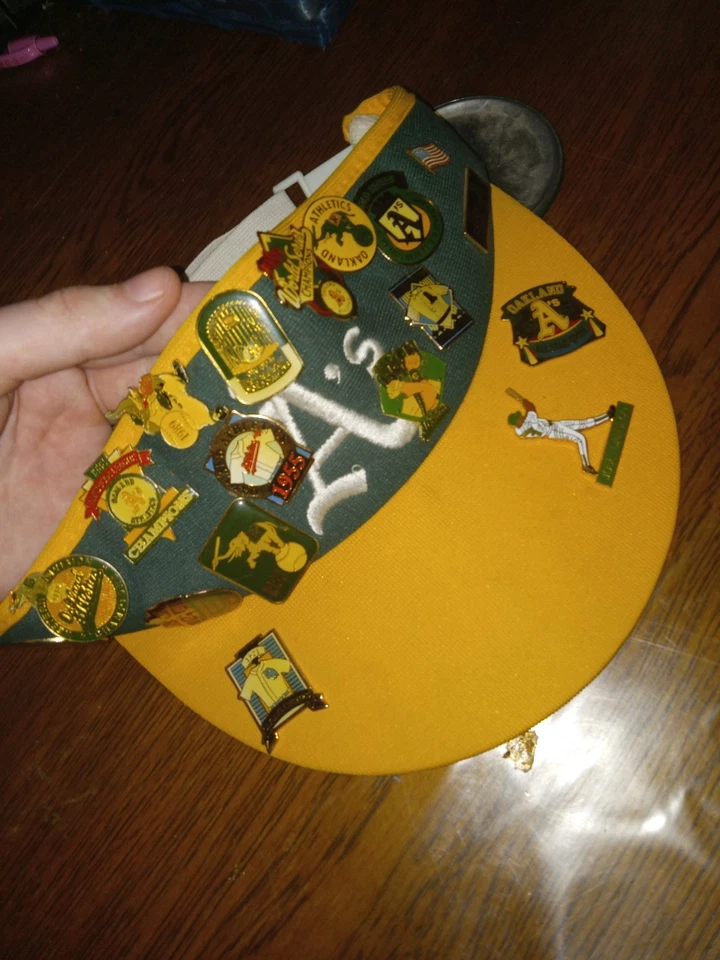 Vintage A’s Visor Baseball Oakland Athletics MLB Sports Specialties With Pins - Image 3 of 3