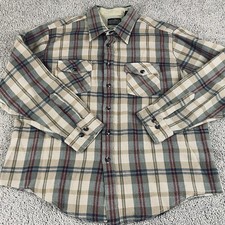 Vintage Sears Sportswear Flannel Shirt Men's XL Brown Plaid Perma Prest 66
