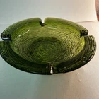 Anchor Hocking 60s Soren Avacado Green Ashtray/Vintage MCM Extra Large 9”