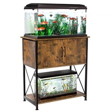 Herture 20-29 Gallon Aquarium Stand Metal Frame Fish Tank Stand with Cabinet Sto