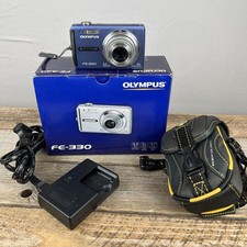 Olympus FE-330 8MP Digital Camera Blue 5x Zoom w/ Box Charger 1GB XD Card Tested